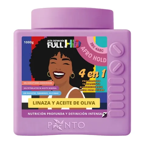 Tratamiento Ponto Full HD Afro Hold Linaza y Aceite de Oliva X1000G