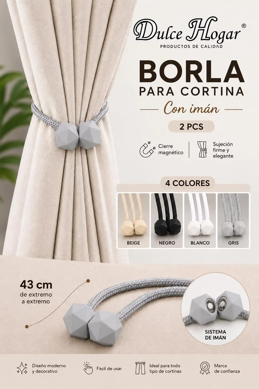 Borlas para Cortina con Imán