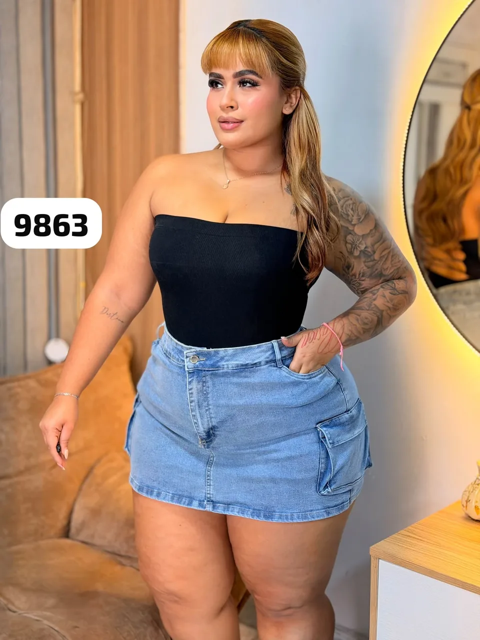 Falda Short Plus Jean Stretch