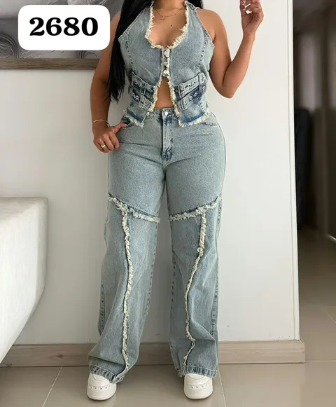 Conjunto hebillas con flecos