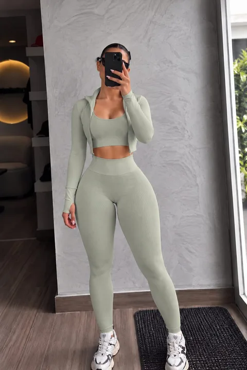 Trío Deportivo de Tela Ribbed