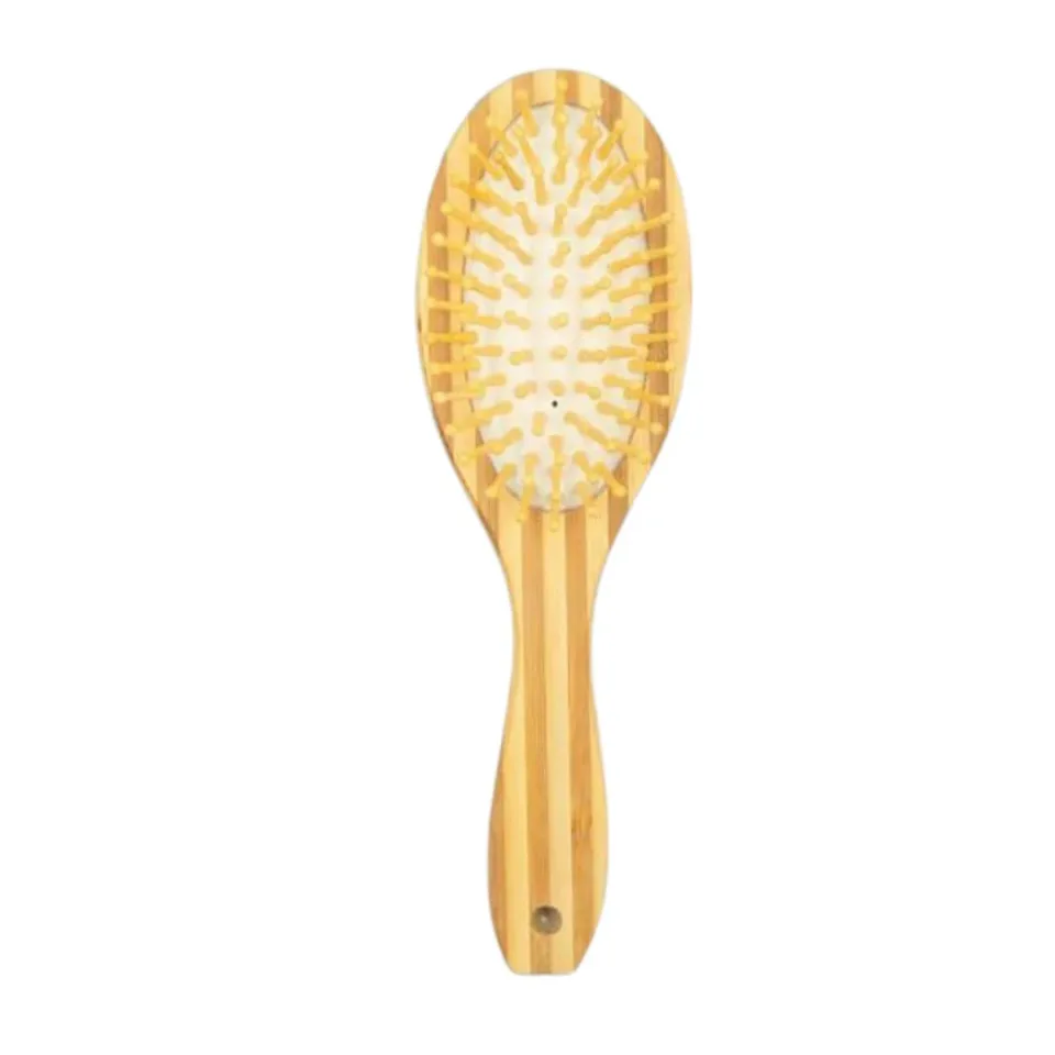 Cepillo De Bambú Oro Rosa Redondo
