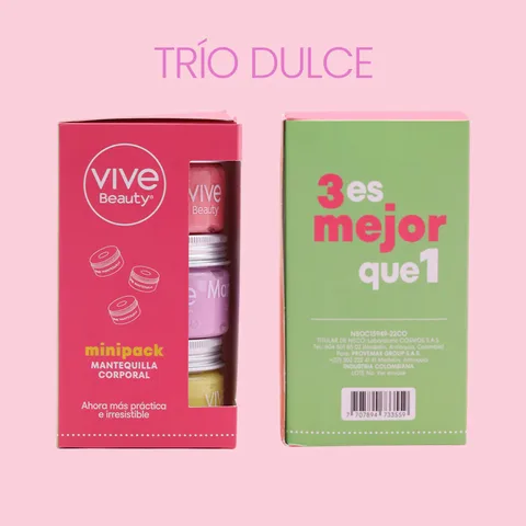 Kit Mini Mantequillas Vive Beauty X3-Dulces