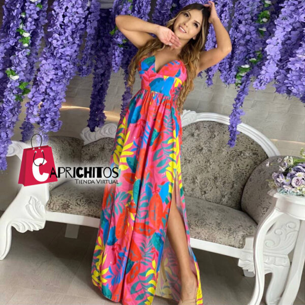 VESTIDO LARGO EN CHALIS